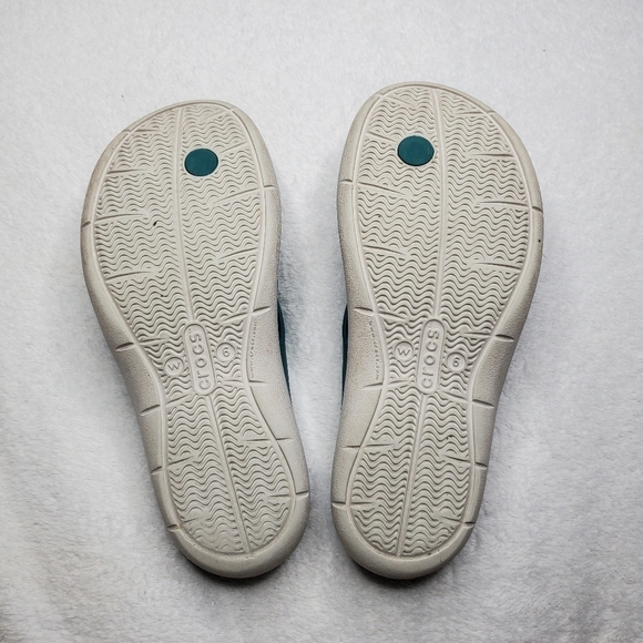 CROCS Swiftwater Teal Blue Thong Flip Flop Sandals - Picture 10 of 10